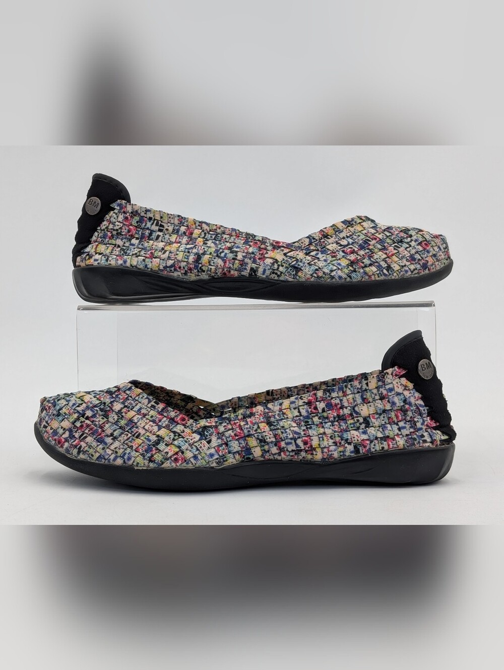 Bernie Mev BM New York Sz US 7.5 EU 38 Woven Multi-Color Confetti Ballet Flats - Picture 9 of 17